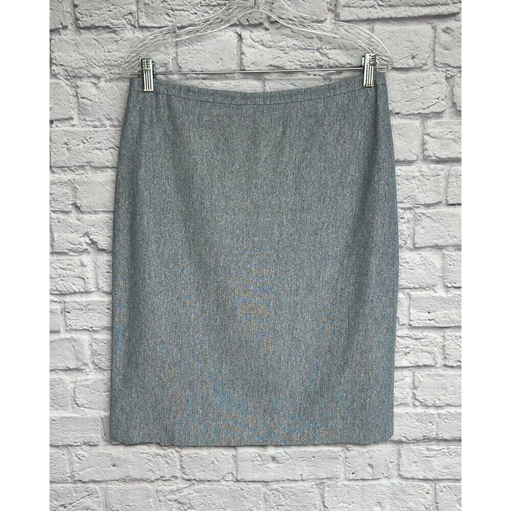 Banana Republic Silk Linen Blend Pencil Skirt Womens Size 10 Heather Blue Classy